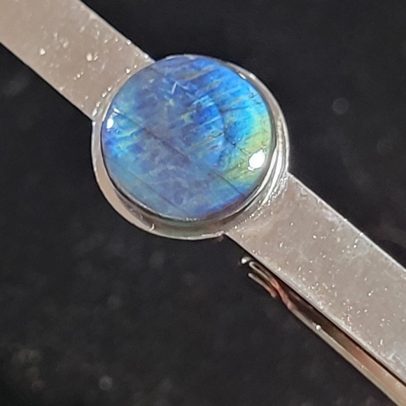 Labrodite tie clip stamped 1818. - Picture 3 of 10